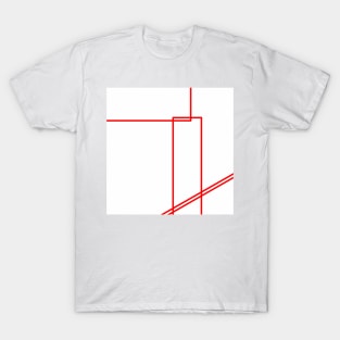 Retro red lines geometric graphic T-Shirt